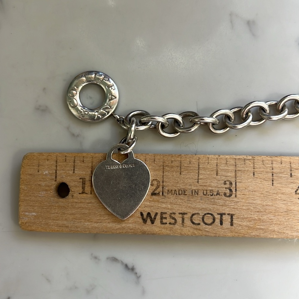 Tiffany & Co. Sterling Silver Heart Tag Toggle Chain Link Necklace. 💙 - Picture 12 of 17